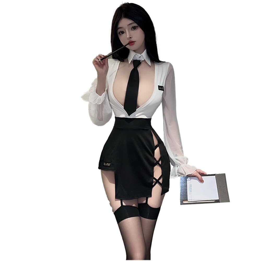 9091 sexy office secretary cosplay maid outfit Japanese naughty cute